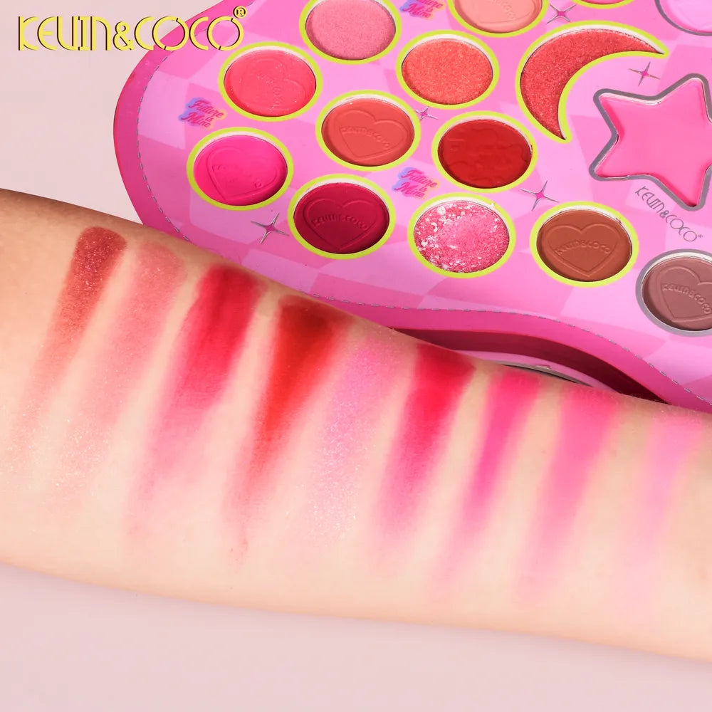 Paleta de Sombras de Ojos/ Colorete e Iluminador de 30 Colores Flutter By
