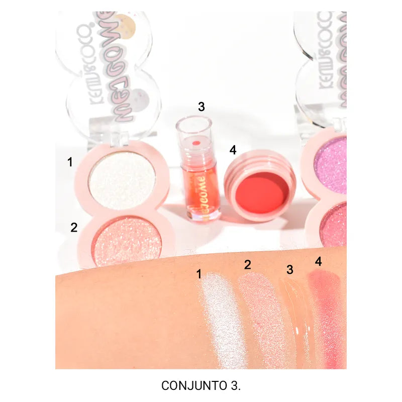 Emoji Factory Paleta de Iluminador/Polvo Corrector/Colorete en Crema/Aceite Labial