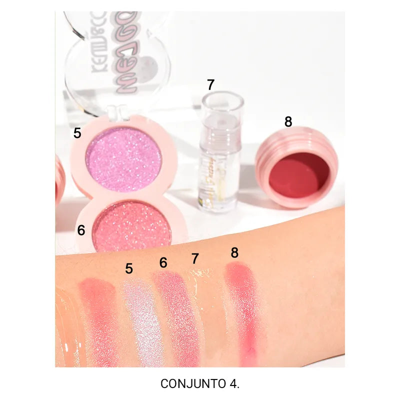 Emoji Factory Paleta de Iluminador/Polvo Corrector/Colorete en Crema/Aceite Labial