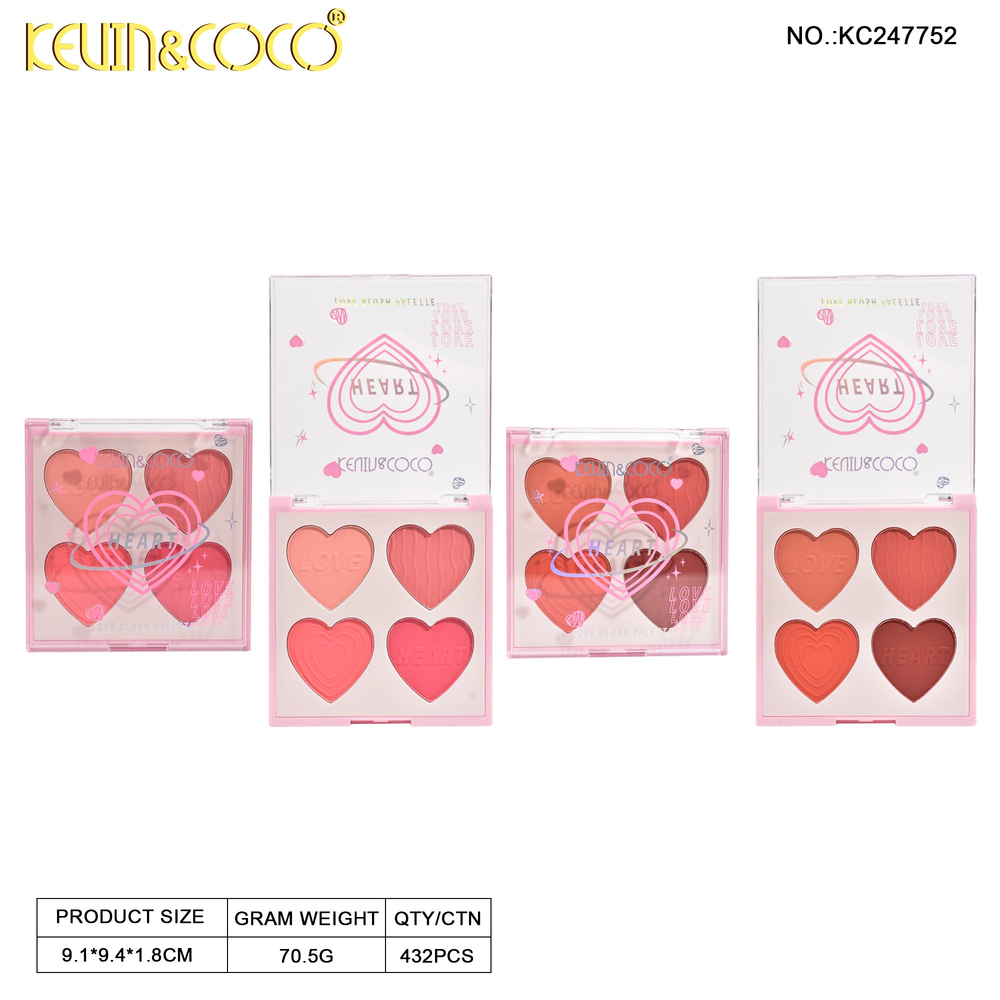 Paleta de Colorete de 4 Tonos