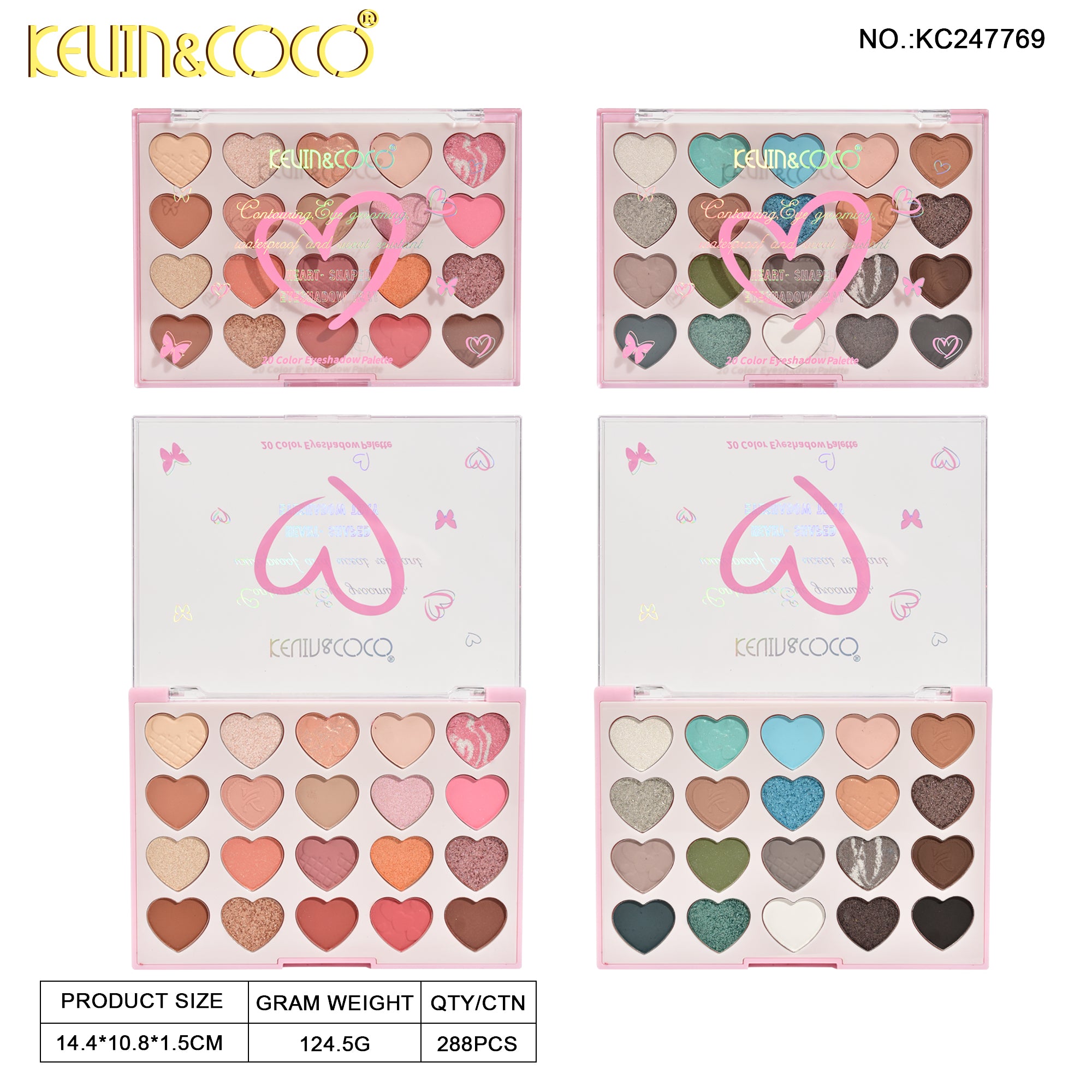 Paleta de Maquillaje de 20 Tonos, Sombra de Ojos, Iluminador, Colorete.