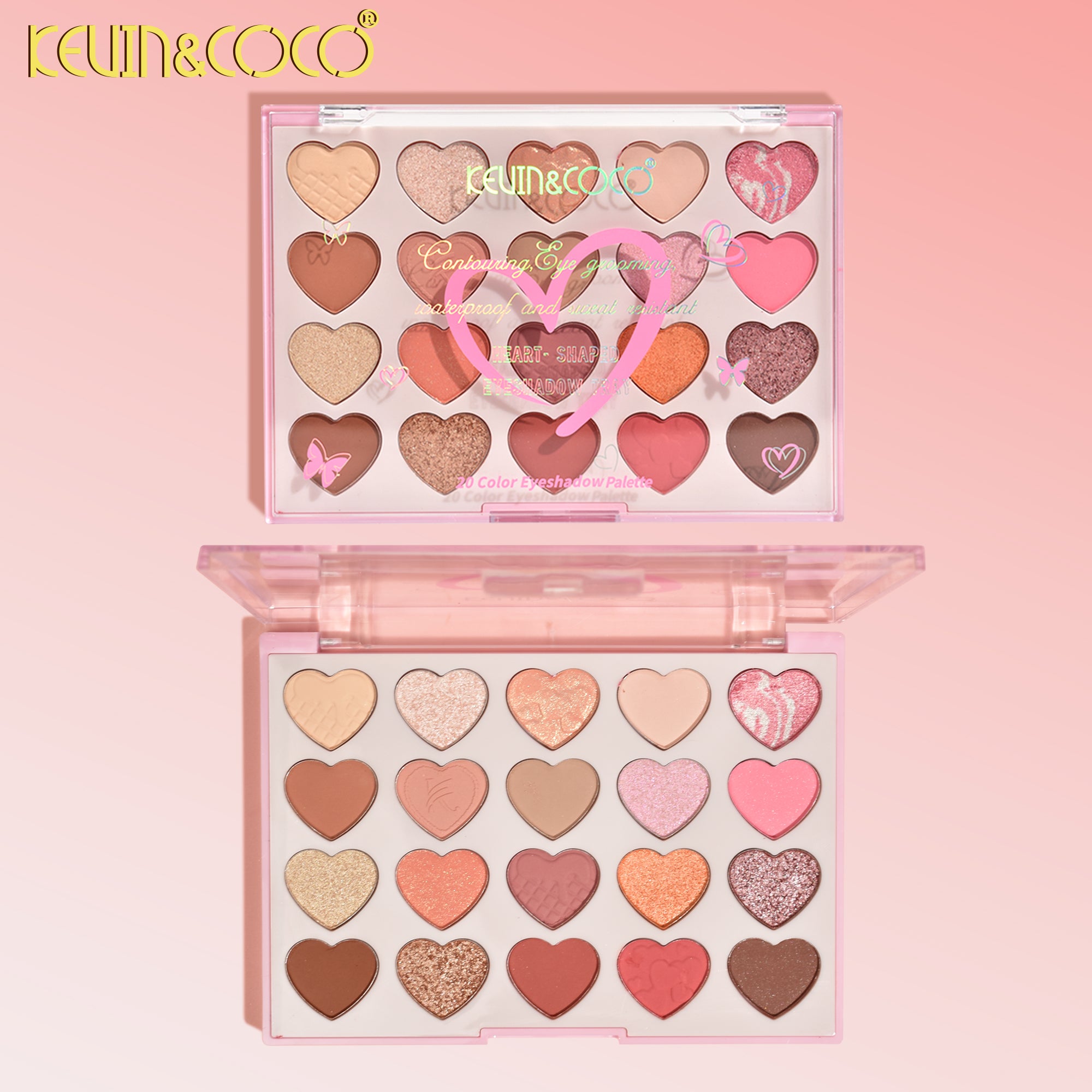 Paleta de Maquillaje de 20 Tonos, Sombra de Ojos, Iluminador, Colorete.