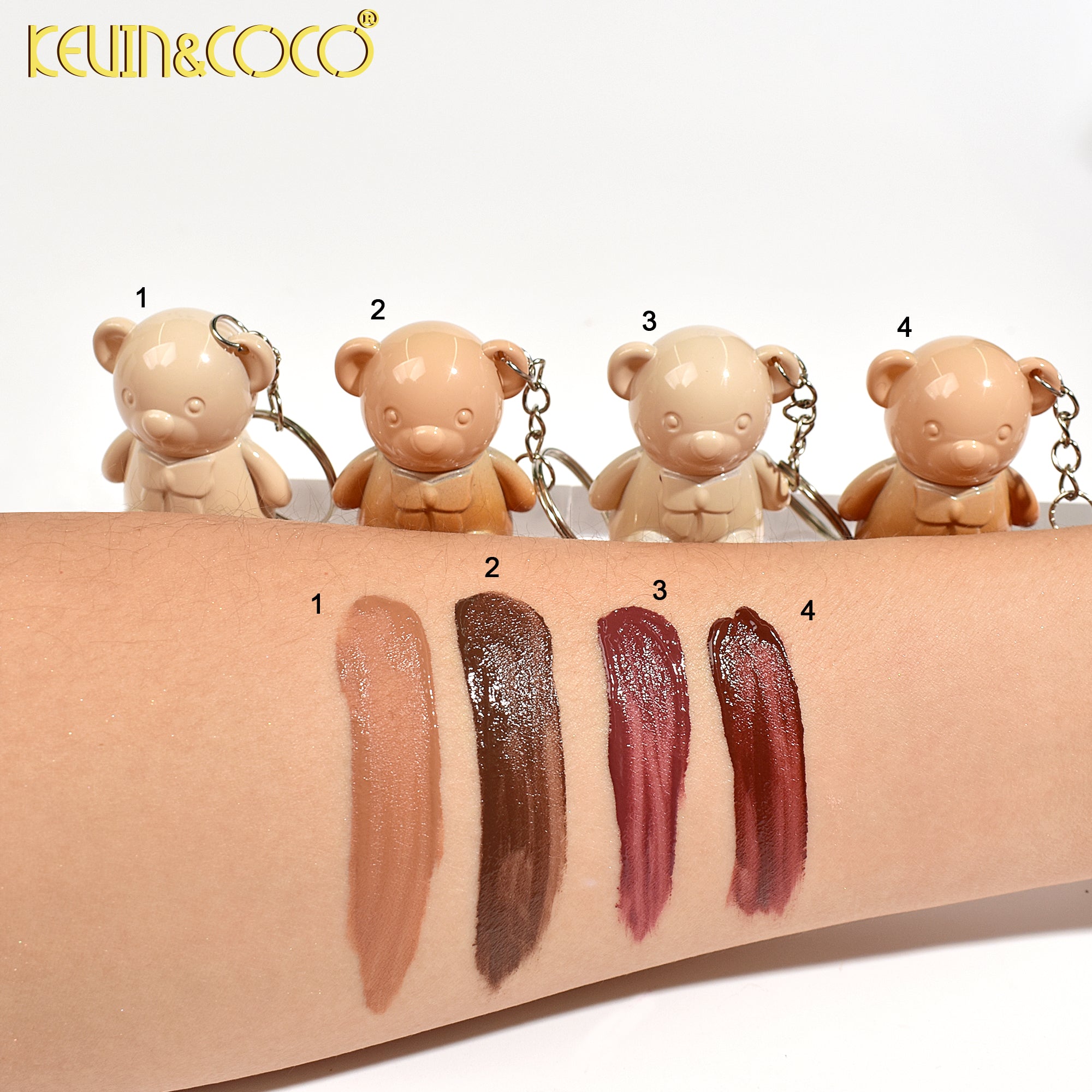 Juego de llaveros con brillo labial Fuzzy Bear Fun