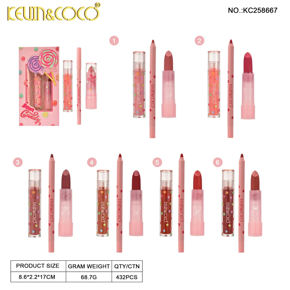 Perfilador Labial + Brillo Labial + Barra labial
