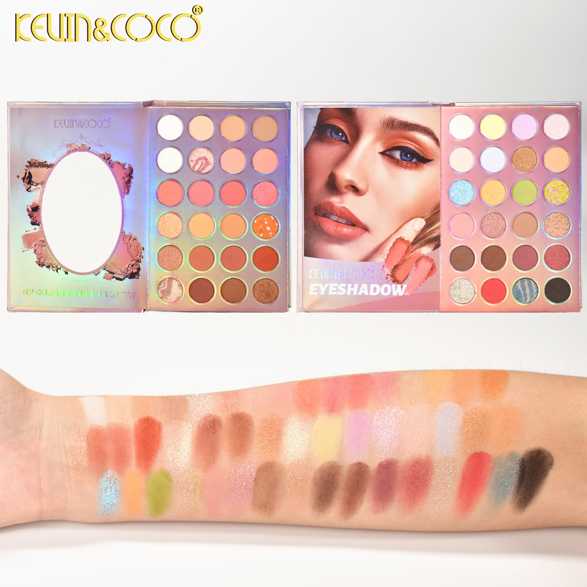 Paleta de Maquillaje de 67 Tonos: Colorete, Sombra de Ojos, Iluminador.