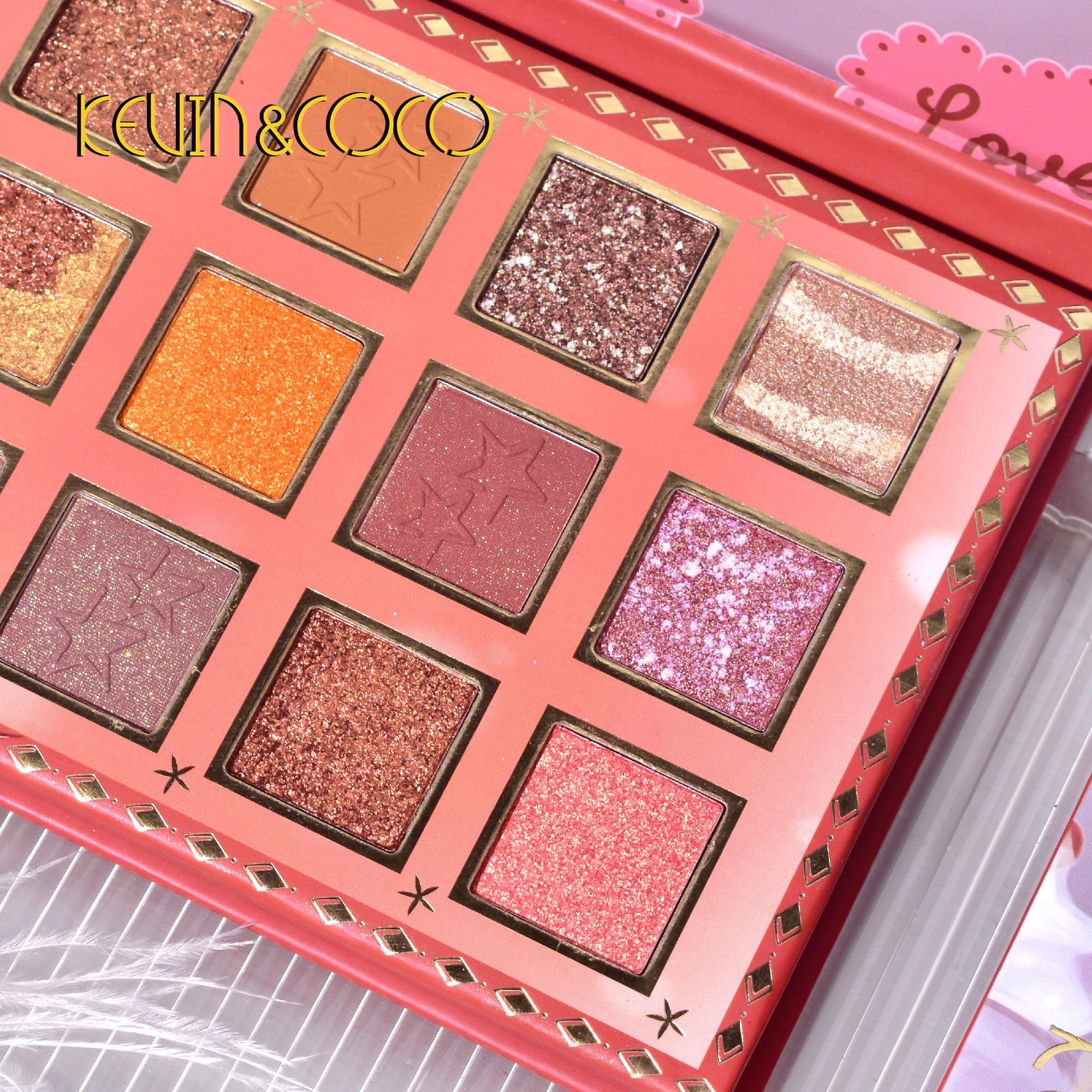 KEVIN&COCO 18colour cherry girl eyeshadow palette Hongxuan Cosmetics (4)