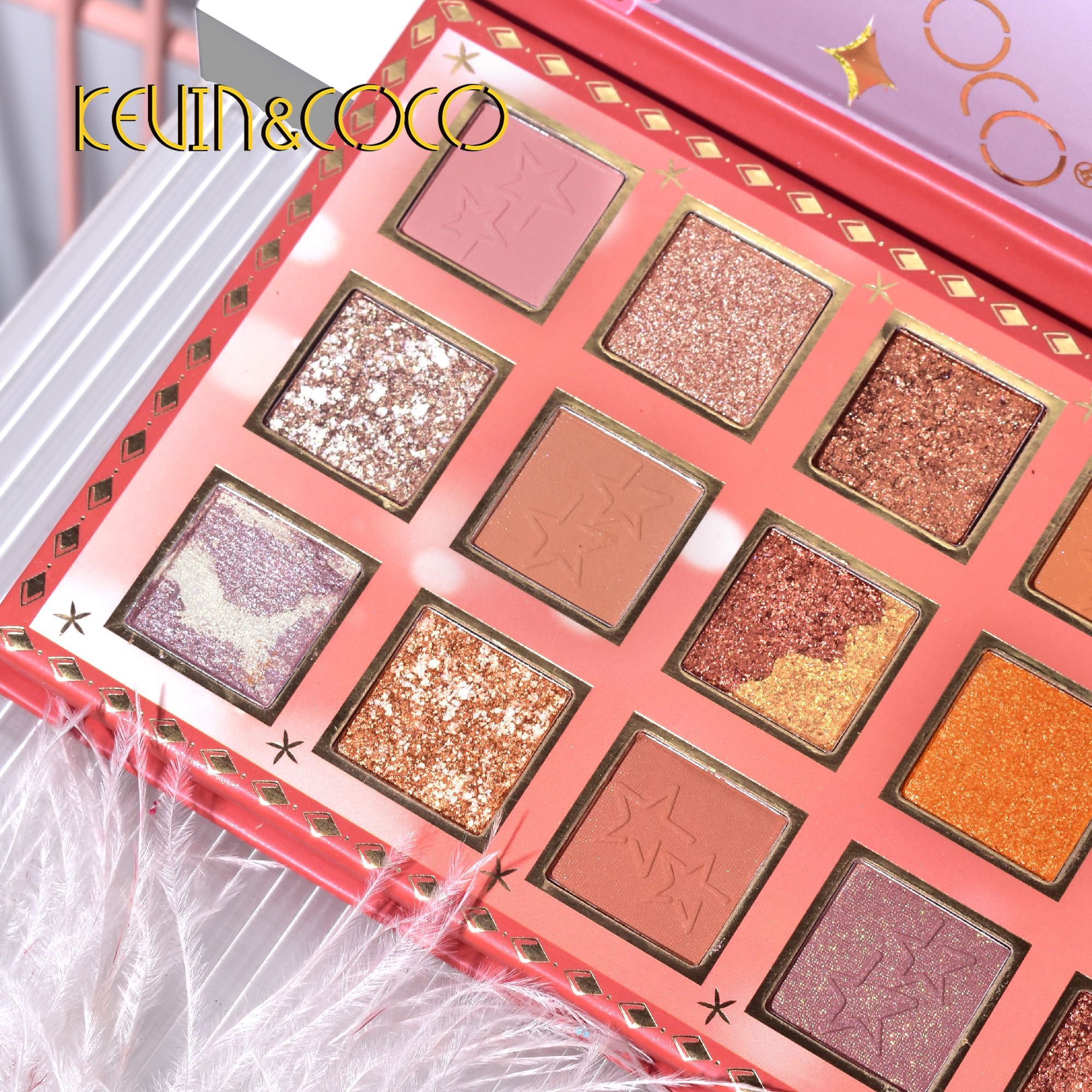 KEVIN&COCO 18colour cherry girl eyeshadow palette Hongxuan Cosmetics (6)