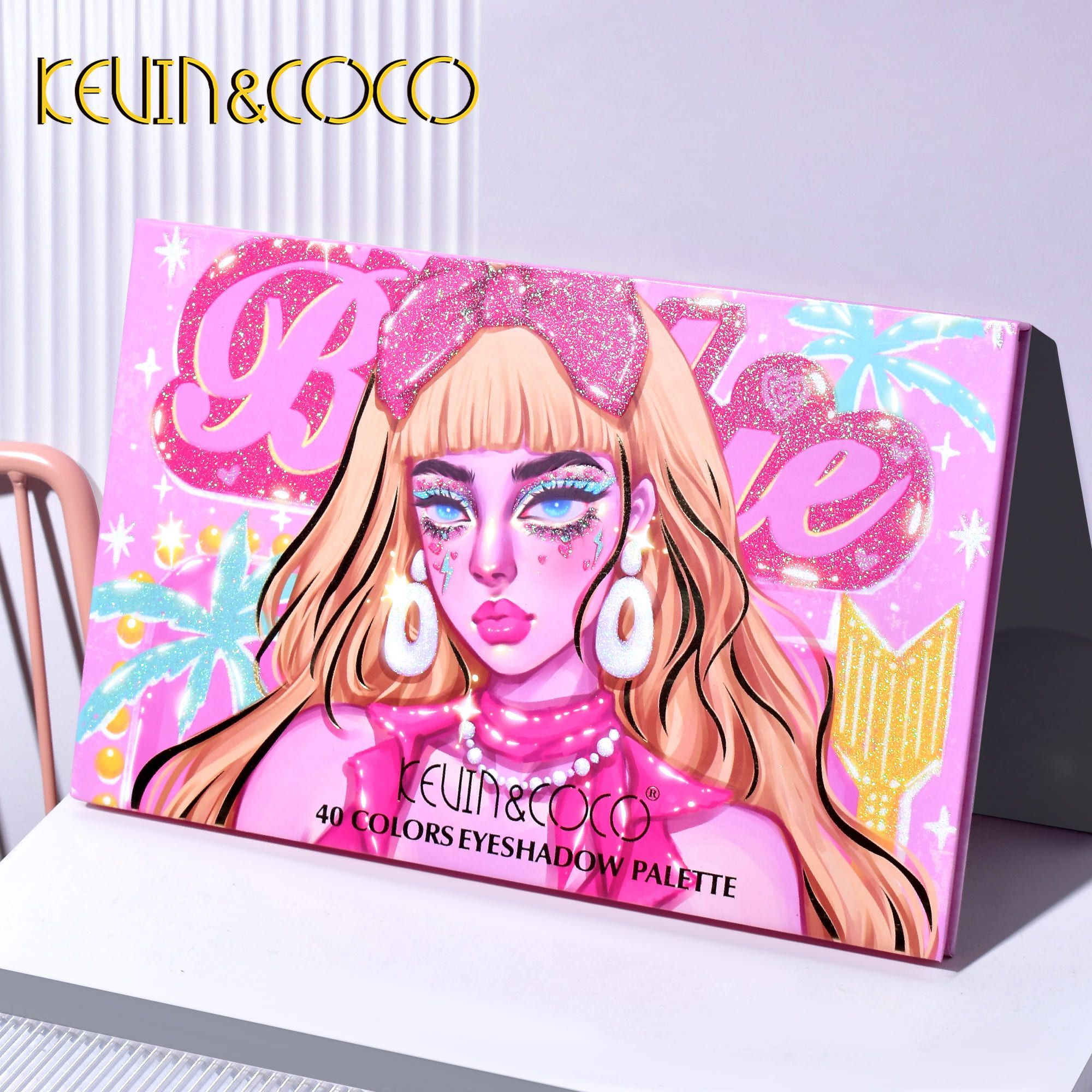 KEVIN&COCO 40colour barbie girl eyeshadow palette Hongxuan Cosmetics (1)