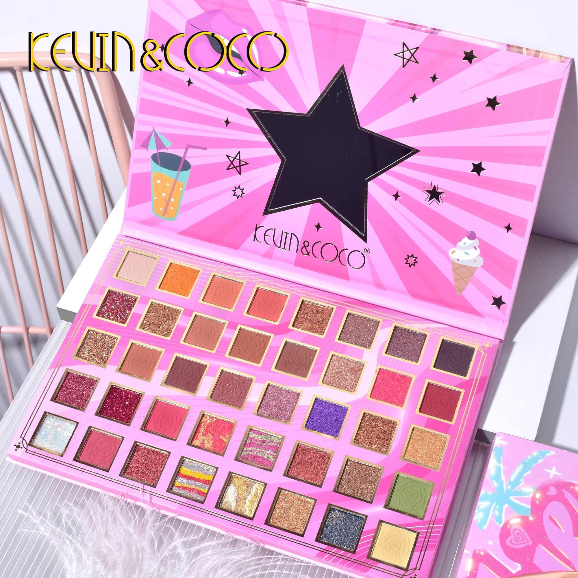 KEVIN&COCO 40colour barbie girl eyeshadow palette Hongxuan Cosmetics (4)