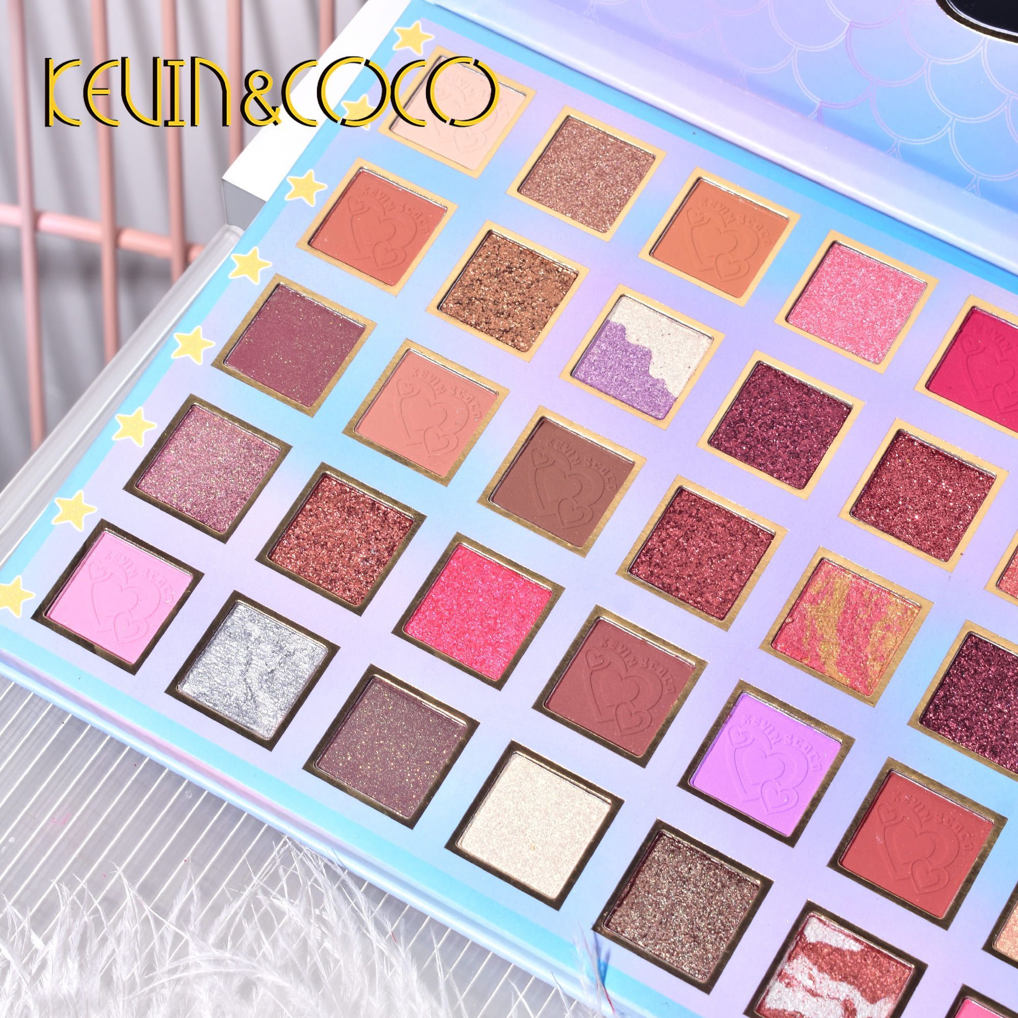 KEVIN&COCO 40colour mermaid eyeshadow palette Hongxuan Cosmetics (1)