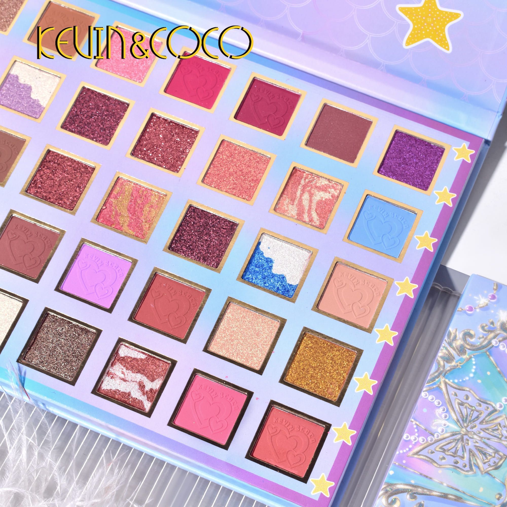 KEVIN&COCO 40colour mermaid eyeshadow palette Hongxuan Cosmetics (2)