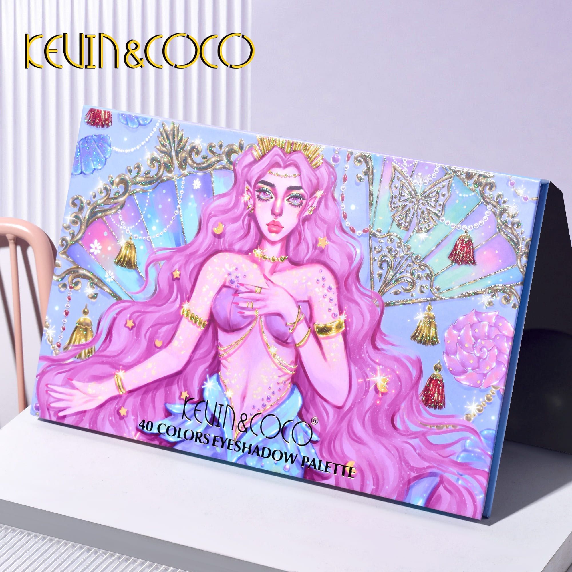 KEVIN&COCO 40colour mermaid eyeshadow palette Hongxuan Cosmetics (4)