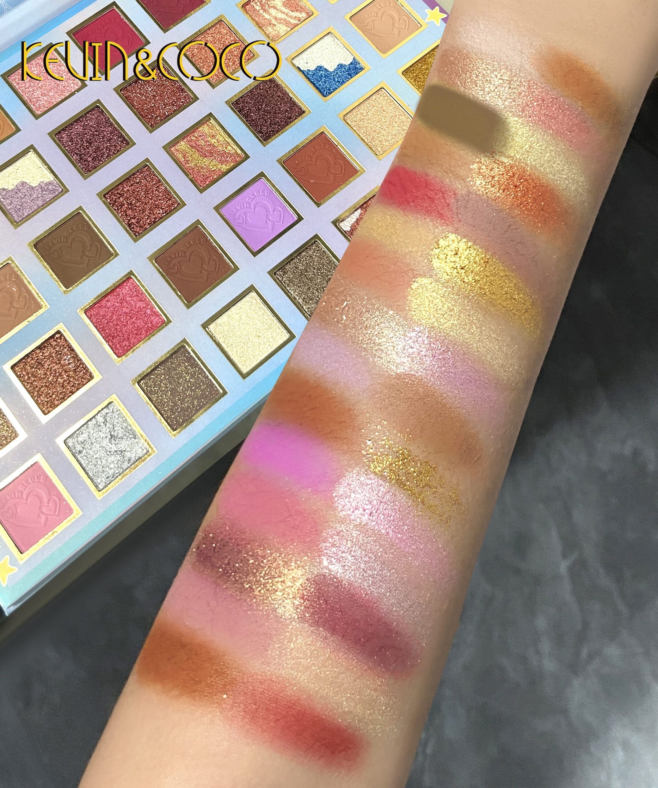 KEVIN&COCO 40colour mermaid eyeshadow palette Hongxuan Cosmetics (5)