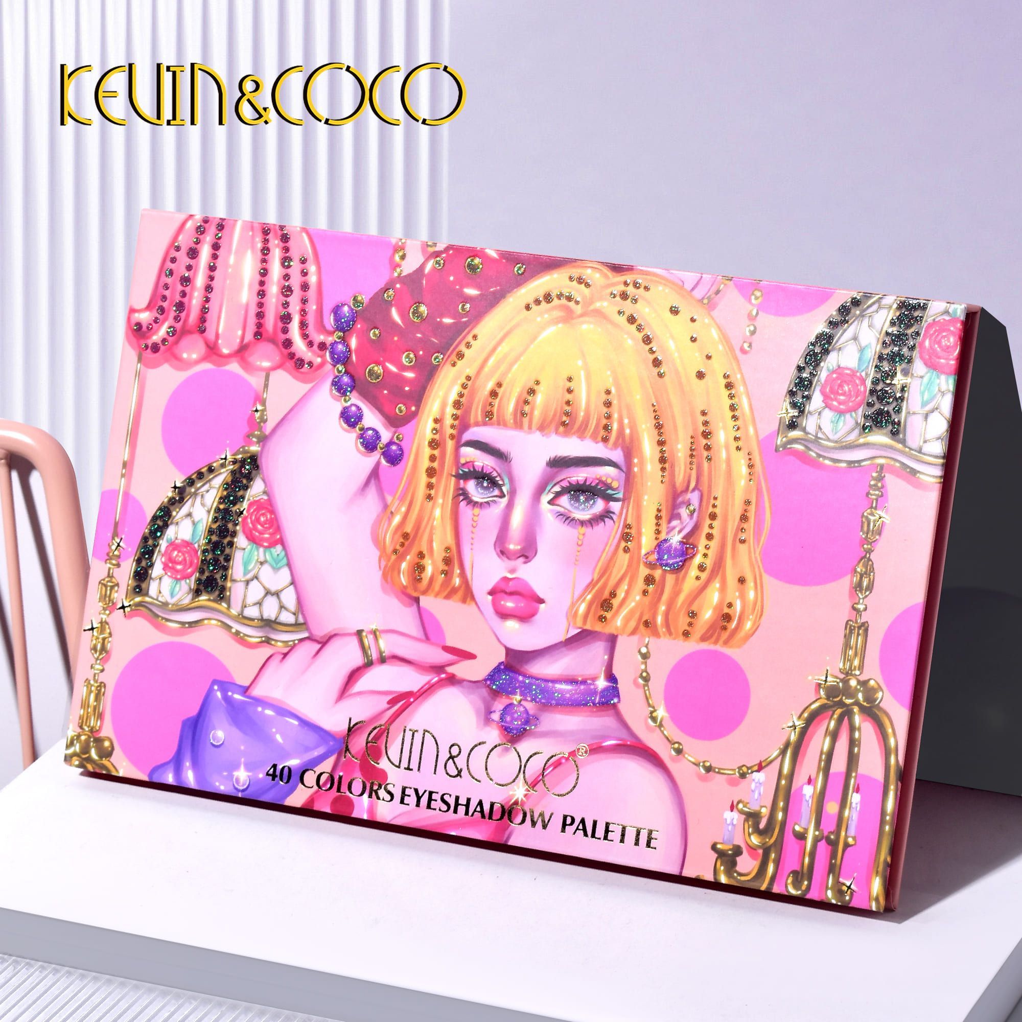 KEVIN&COCO 40colour wave points eyeshadow palette Hongxuan Cosmetics (2)
