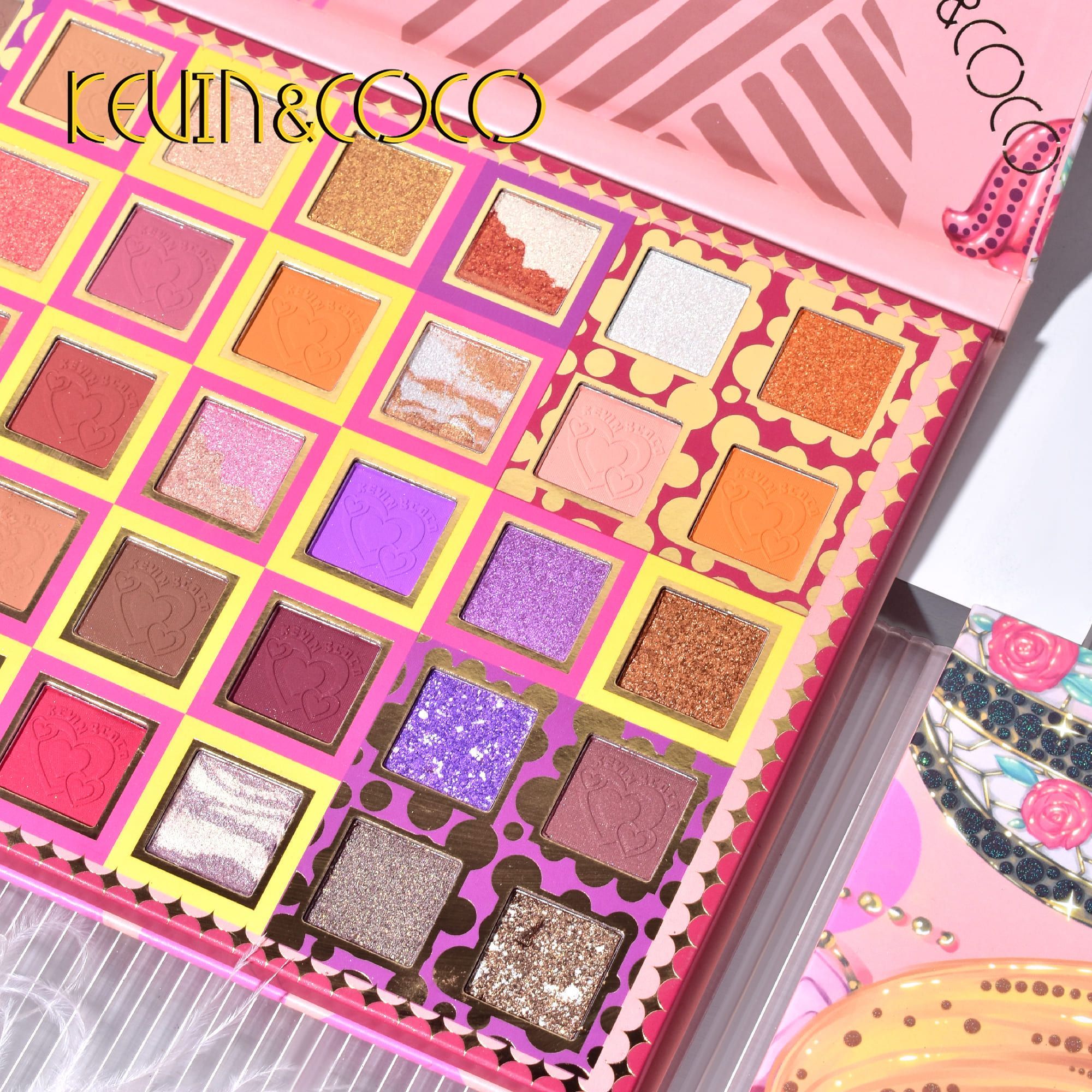KEVIN&COCO 40colour wave points eyeshadow palette Hongxuan Cosmetics (5)