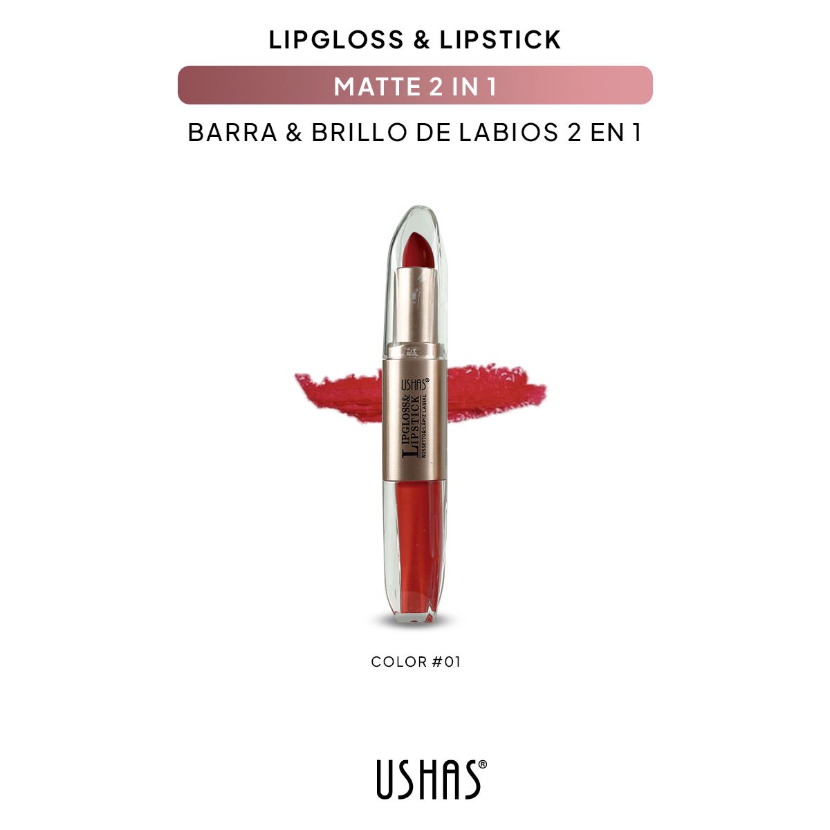 Lip Stick+ Lip Gloss 2 in 1 Mate