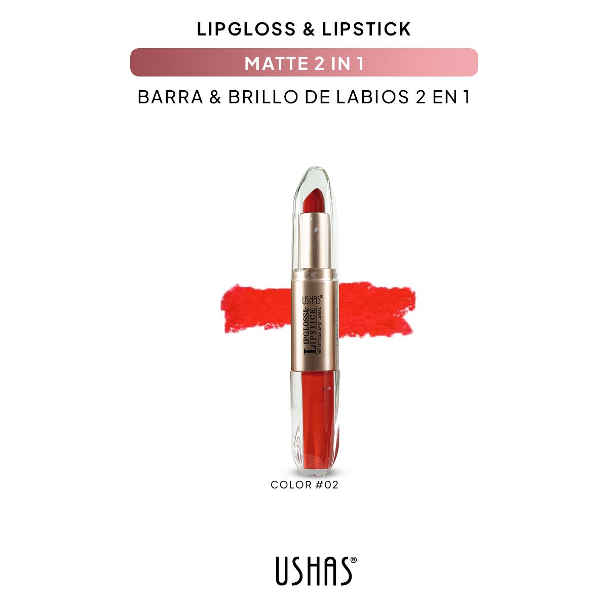Lip Stick+ Lip Gloss 2 in 1 Mate