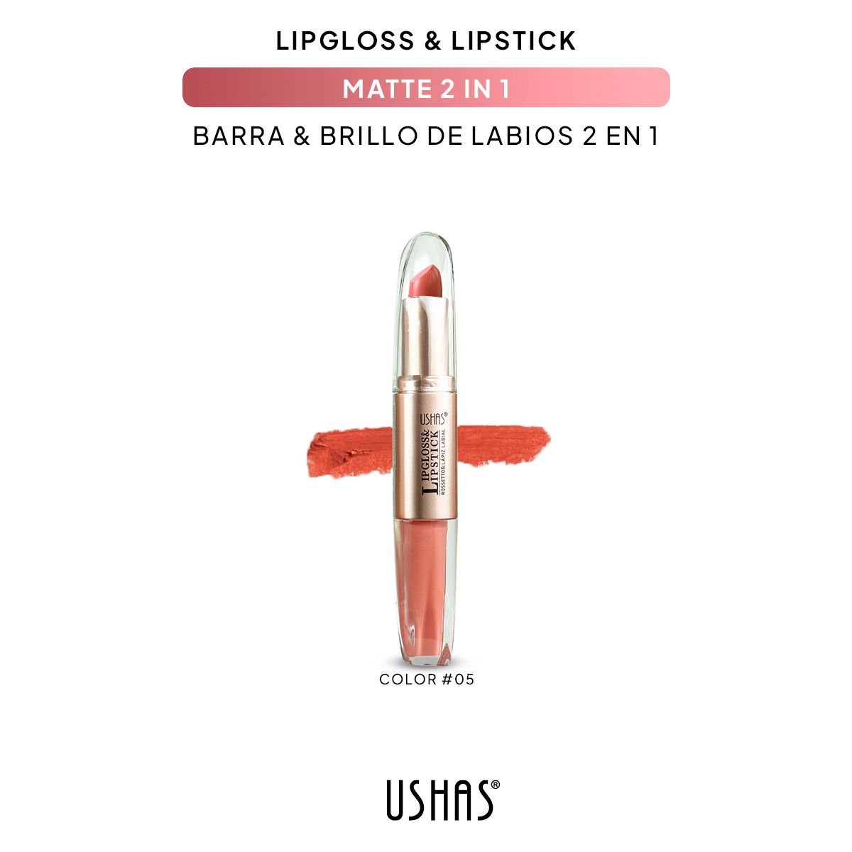 Lip Stick+ Lip Gloss 2 in 1 Mate