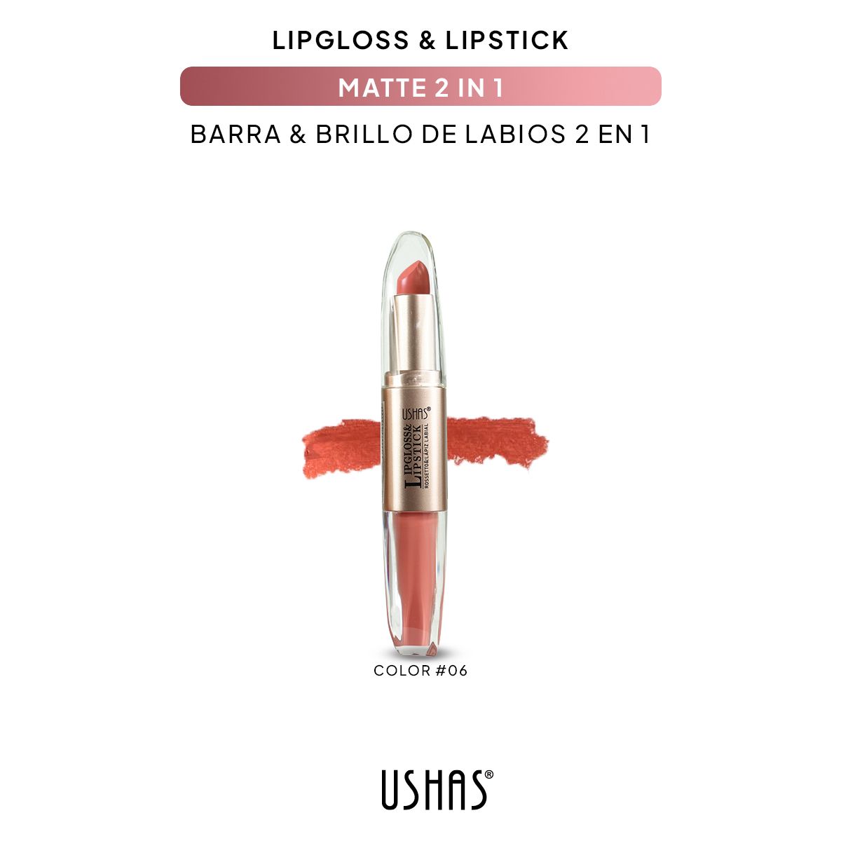 Lip Stick+ Lip Gloss 2 in 1 Mate