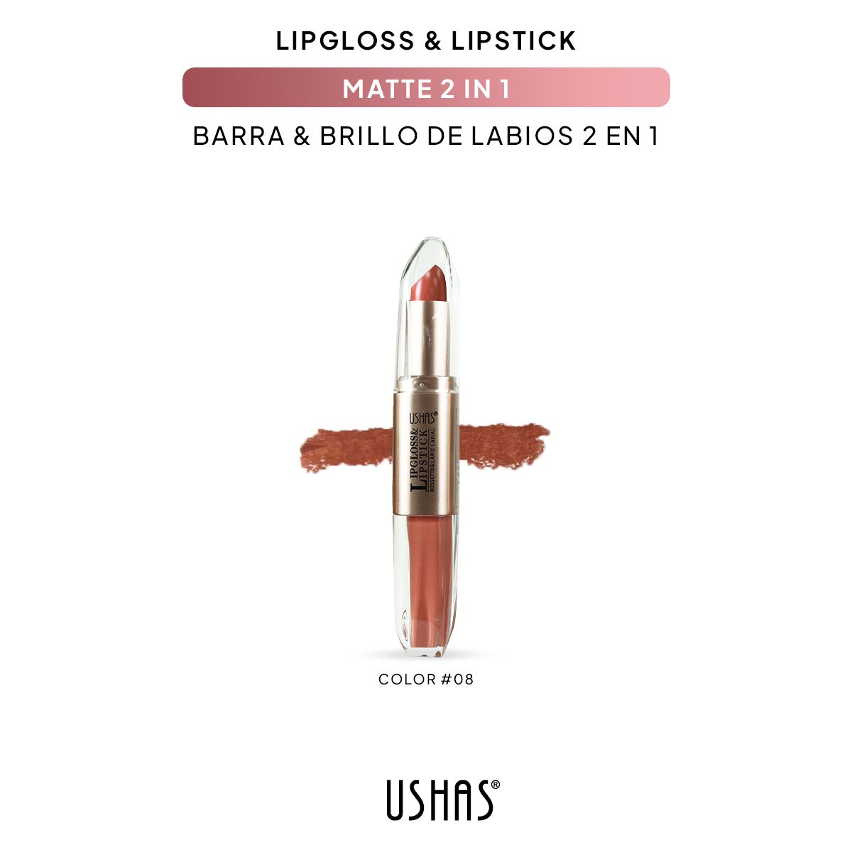 Lip Stick+ Lip Gloss 2 in 1 Mate