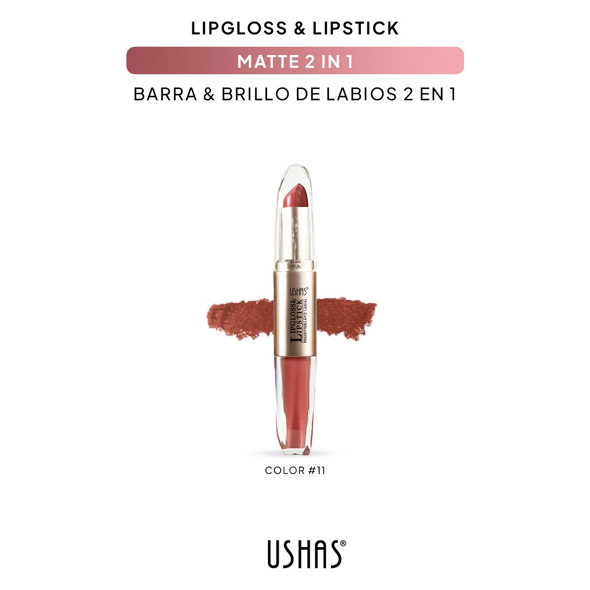 Lip Stick+ Lip Gloss 2 in 1 Mate