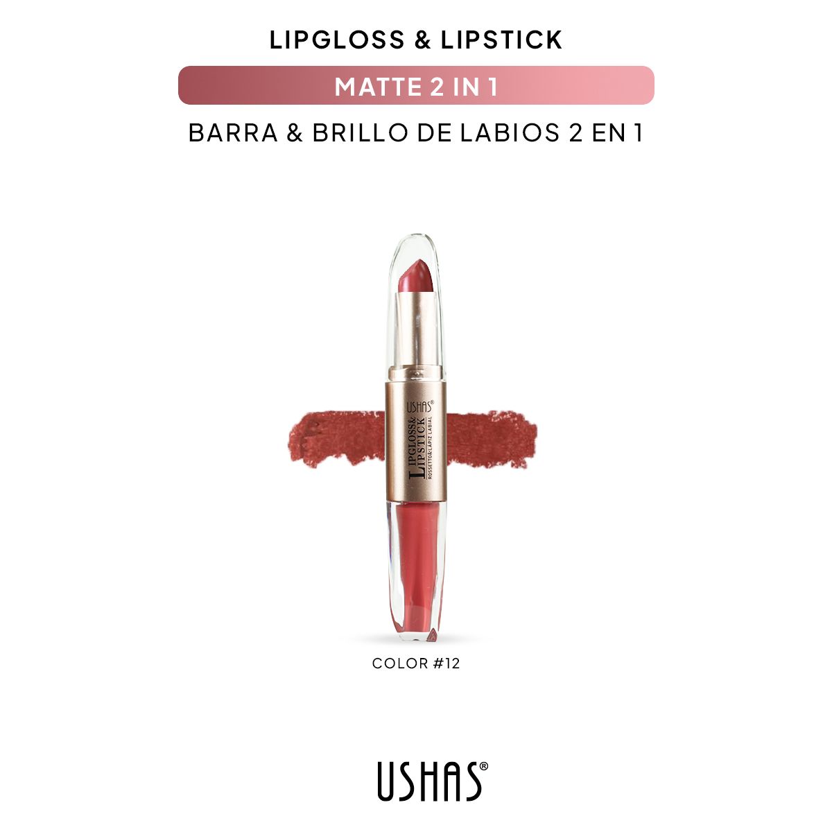 Lip Stick+ Lip Gloss 2 in 1 Mate