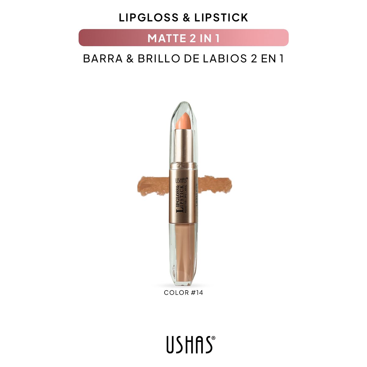 Lip Stick+ Lip Gloss 2 in 1 Mate