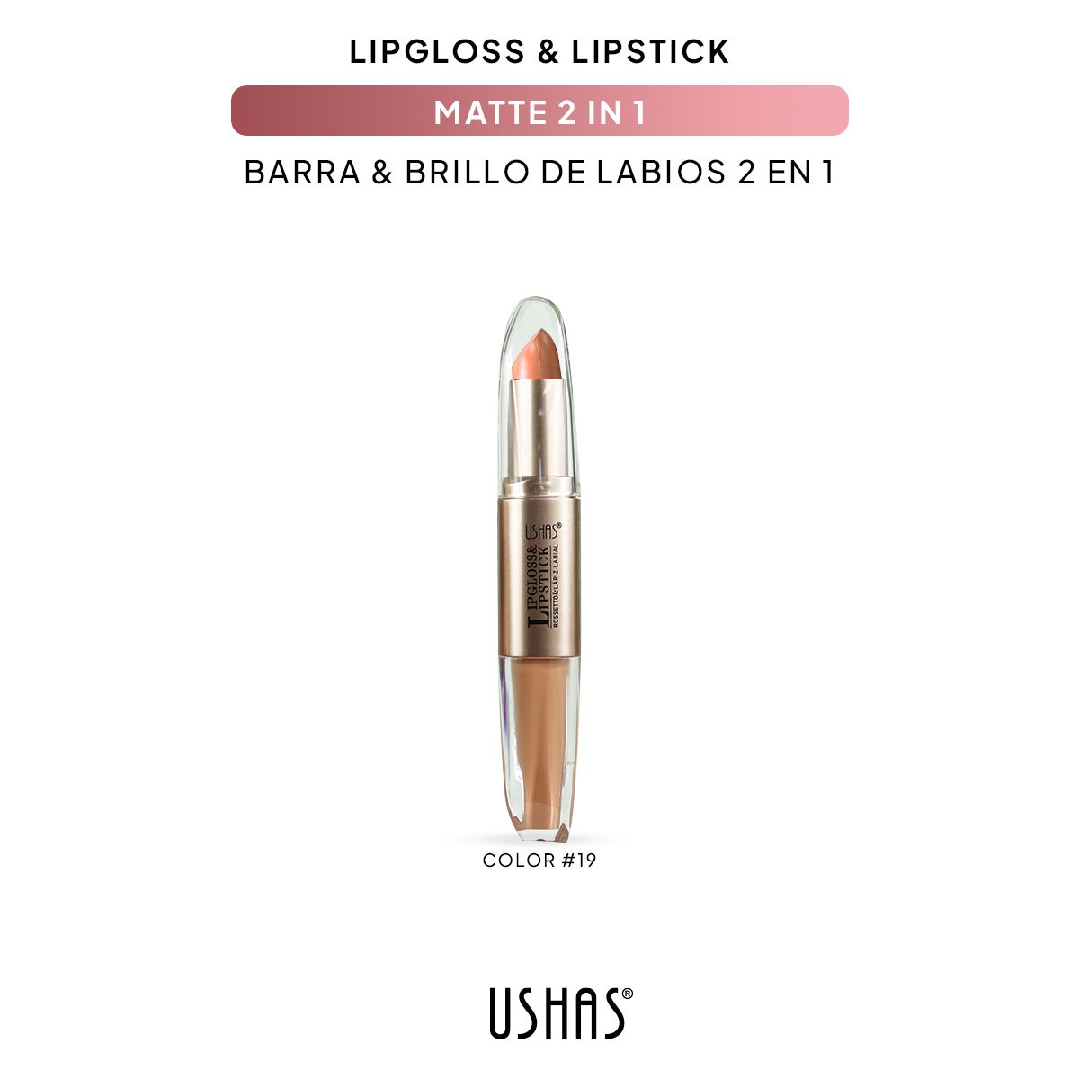 Lip Stick+ Lip Gloss 2 in 1 Mate