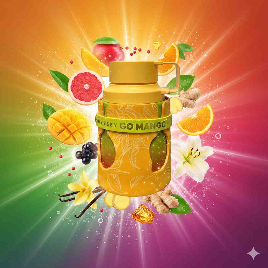 Eau de Parfum Odyssey Go Mango 100 ml, Perfume Árabe para Hombre y Mujer de Larga Duración.