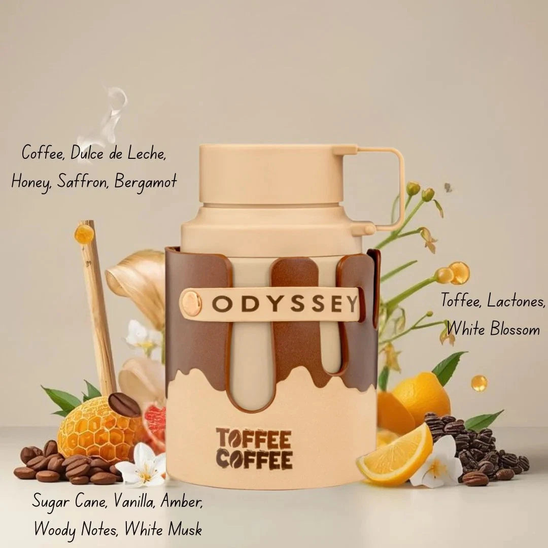 Eau de Parfum Odyssey Toffe Coffe 100 ml, Perfume Árabe  de Larga Duración para Hombre y Mujer