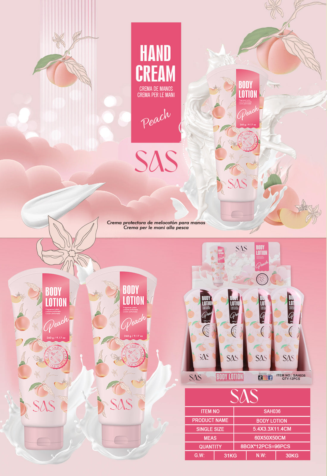 Loción Corporal Perfumada con Melocotón