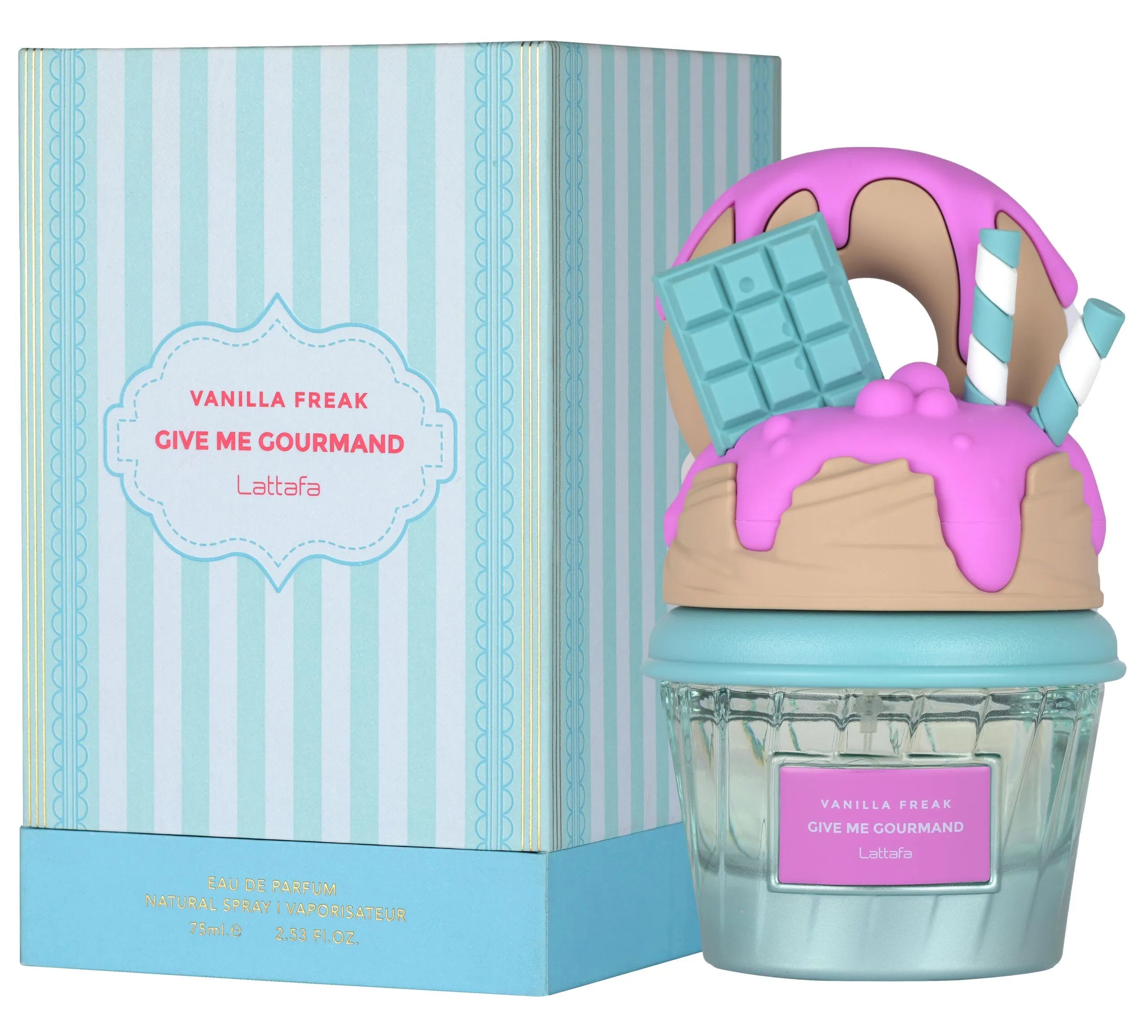 Vanilla Freak Give Me Gourmand Lattafa,  Perfume Árabe Eau de Parfum para Mujer 75 ml.