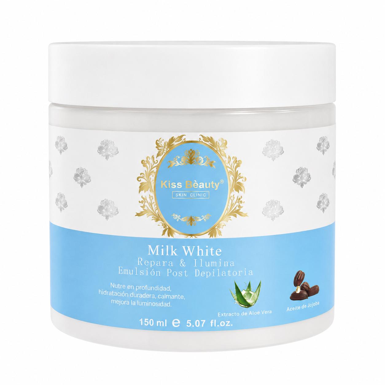 COLECCIÓN  MILK WHITE, Gama Completa de Skincare, Mascarilla Facial, Limpiador F - Emulsión Post Depilatoria