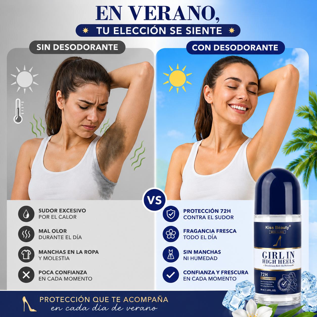Desodorante Roll-On Perfumado 72H para Mujer. Inspirado en Perfumes de Moda.