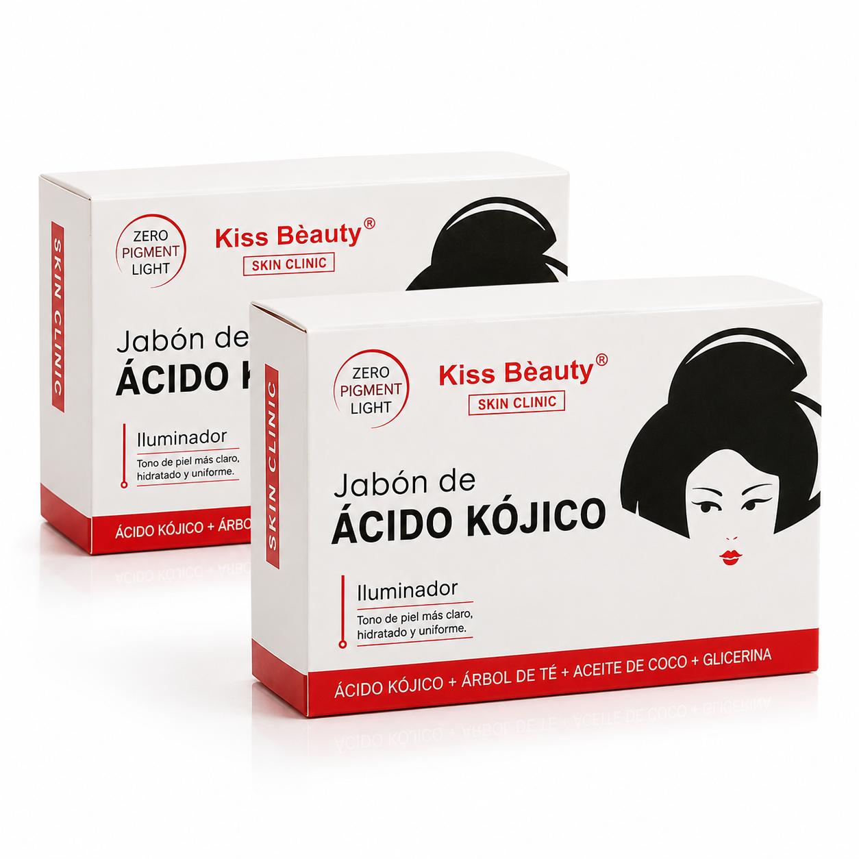 Jabón Ácido Kójico Iluminador – Con Árbol de Té, Aceite de Coco y Glicerina – 13 - Pack 2