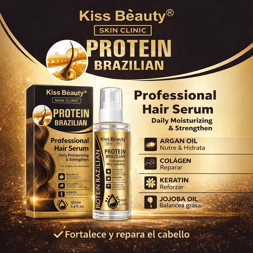 Professional Hair Serum 100 ml – Sérum Capilar Hidratante y Reparador – Keratina, Colágeno y Aceites Naturales – Para Ca