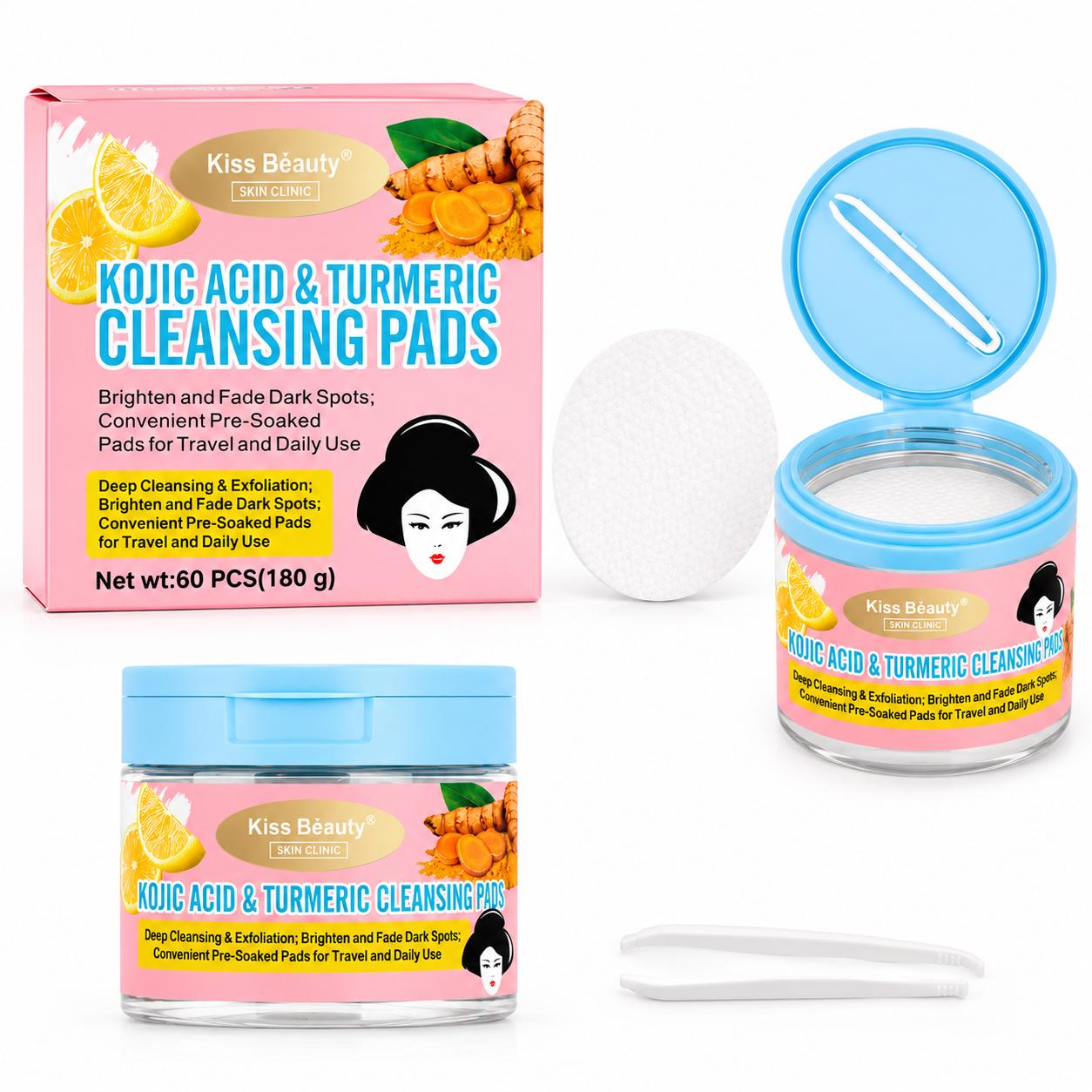 Skin Care Línea Coreana con Ácido Kójico (KOJIC ACID) , Función Despigmentante p - Discos Algodón Desmaquillante