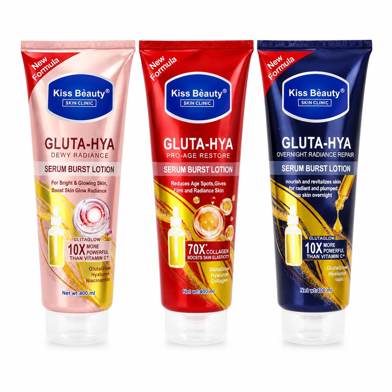 Loción Corporal con Sérum, Hidratación Profunda, Nutre X10 veces, Serum Burst 400 ml | Gluta-Hya con Glutatión, Ácido Hi