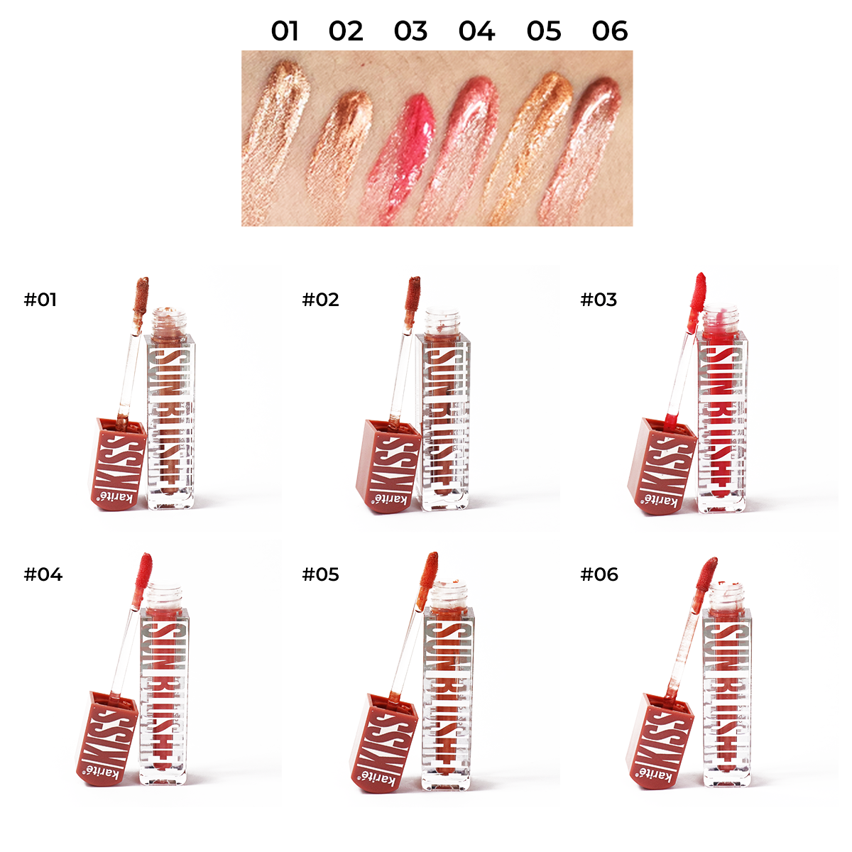Colorete/ Lip Gloss 2 in 1 Brillante Impermeable Hidratante Larga Duración
