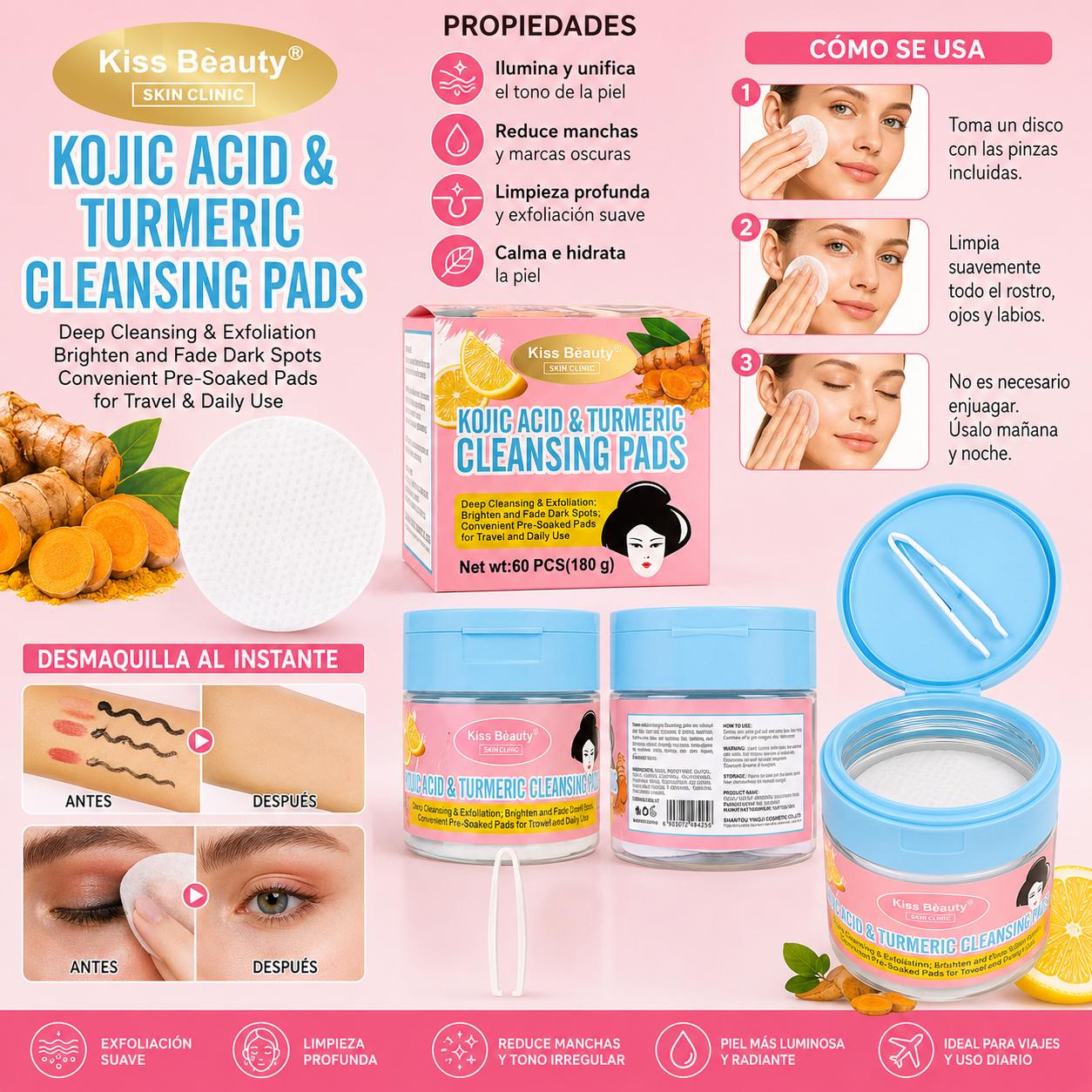 Skin Care Línea Coreana con Ácido Kójico (KOJIC ACID) , Función Despigmentante para las Manchas y Antioxidante. Piel Ilu