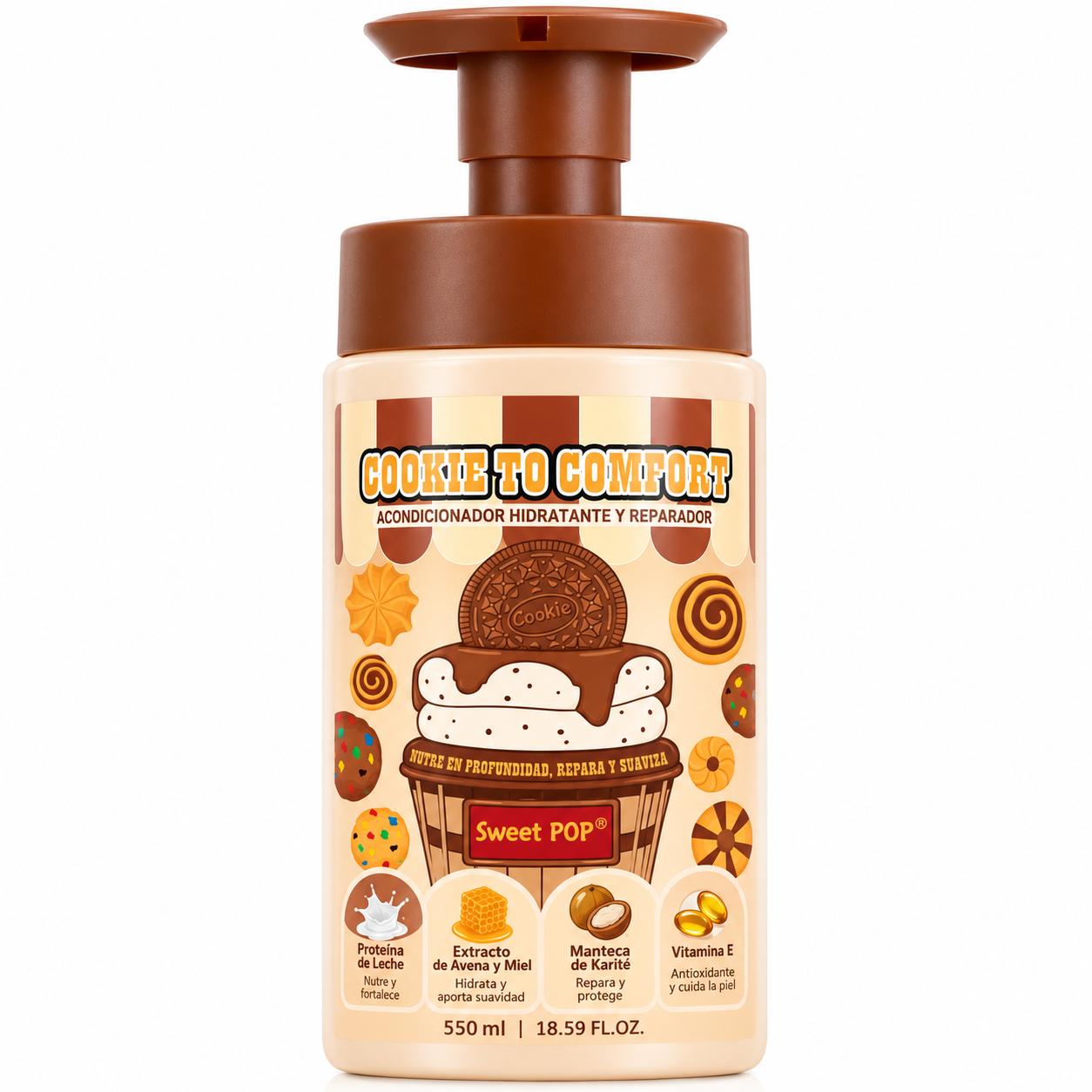 Serie Cookie to Comfort, Cuidado de Piel, Línea Comfort. Limpiador Facial, Bruma - Acondicionador Hidratante y Restaurador