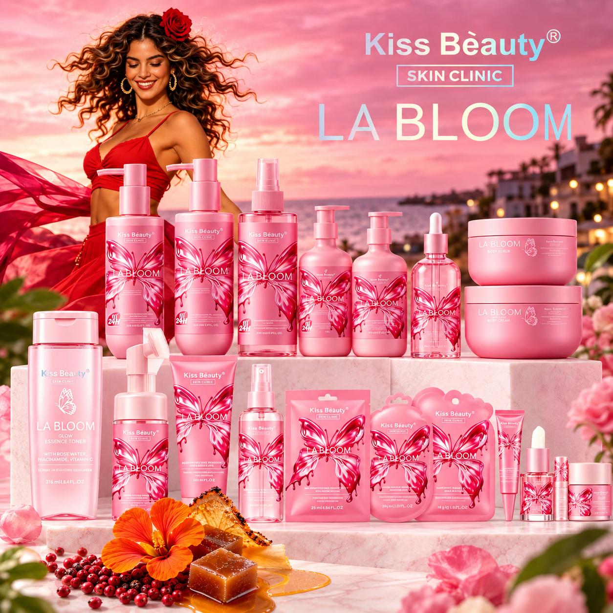 Serie La Bloom Collection – Cuidado Corporal, Capilar, Facial, Aroma Dulce y Floral, Seductora y Femenina. Loción Corpor