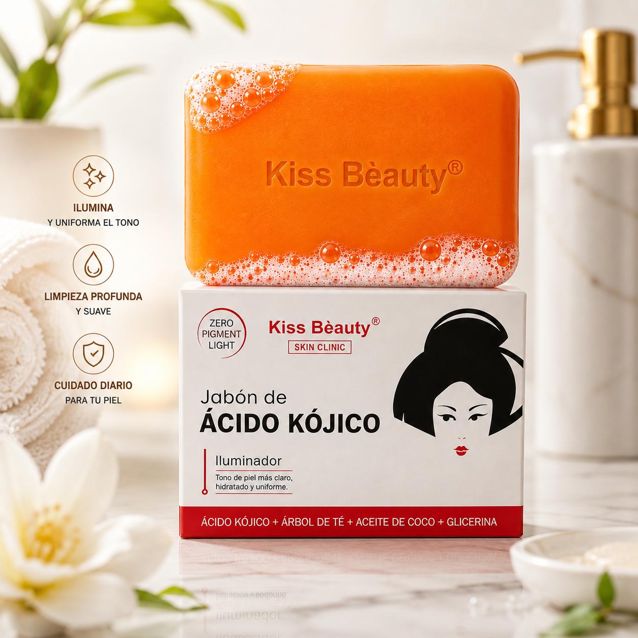 Jabón Ácido Kójico Iluminador – Con Árbol de Té, Aceite de Coco y Glicerina – 135 g