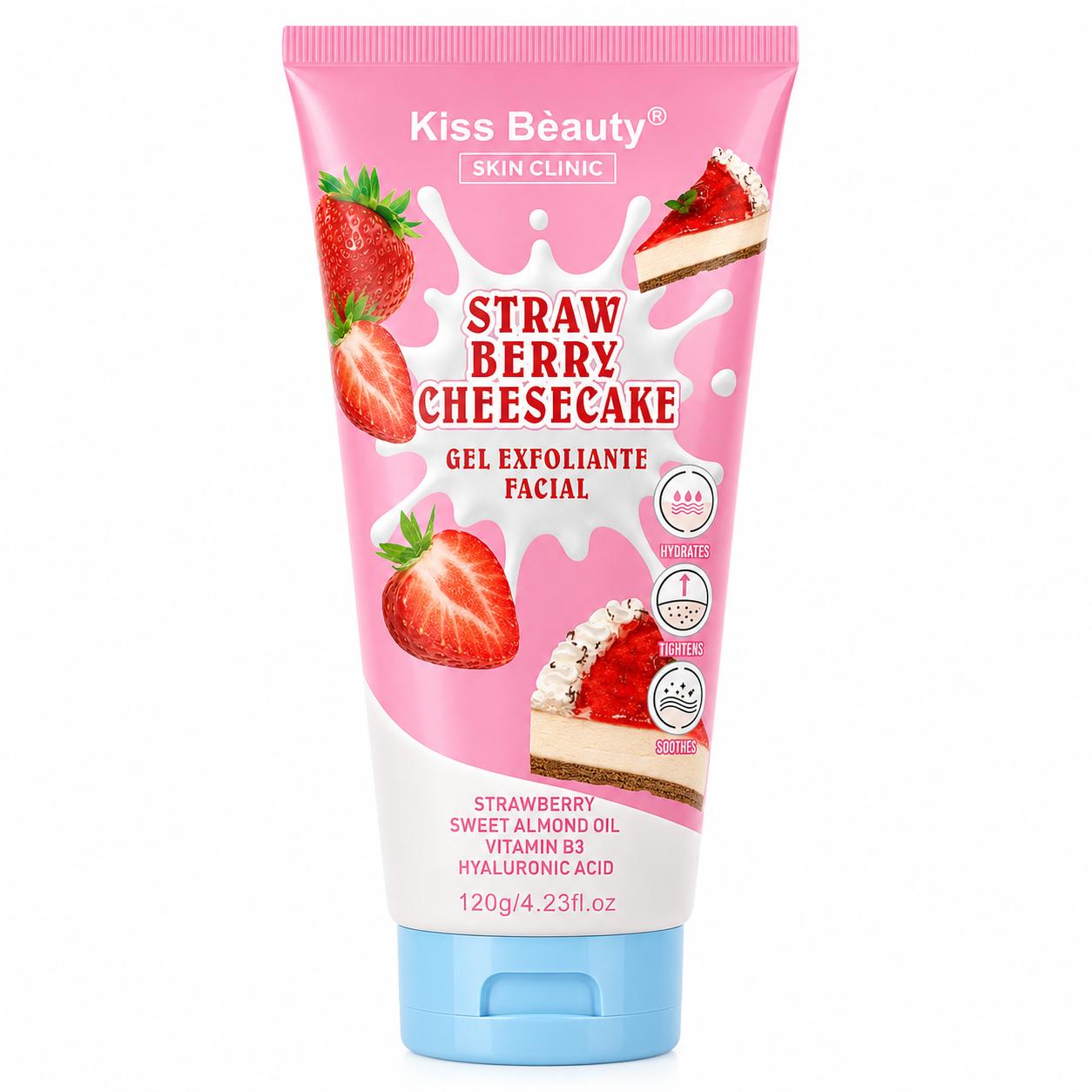 Gel de Ducha, Loción Corporal, Mascarilla Hidratante. 8 Sensaciones, Candy Fanta - Exfoliante Facial Strawberry Cheesecake