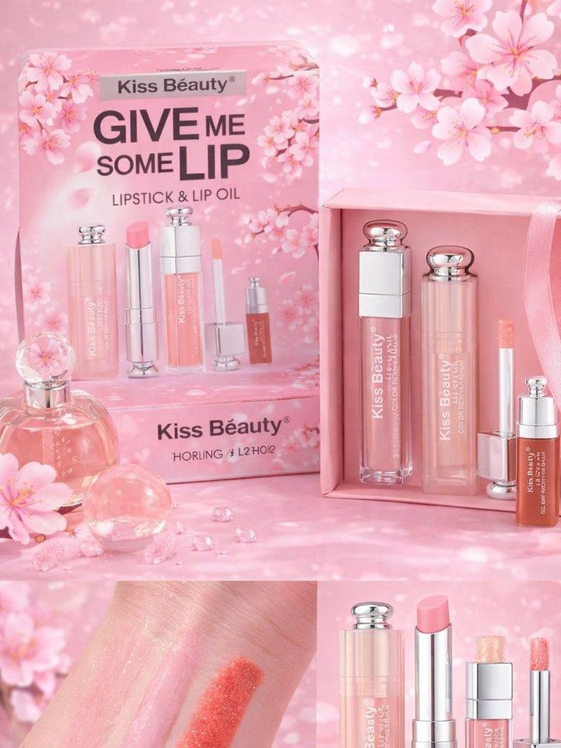 Pack 3 Productos , Lip Gloss & Barra Labial & Lip Oil