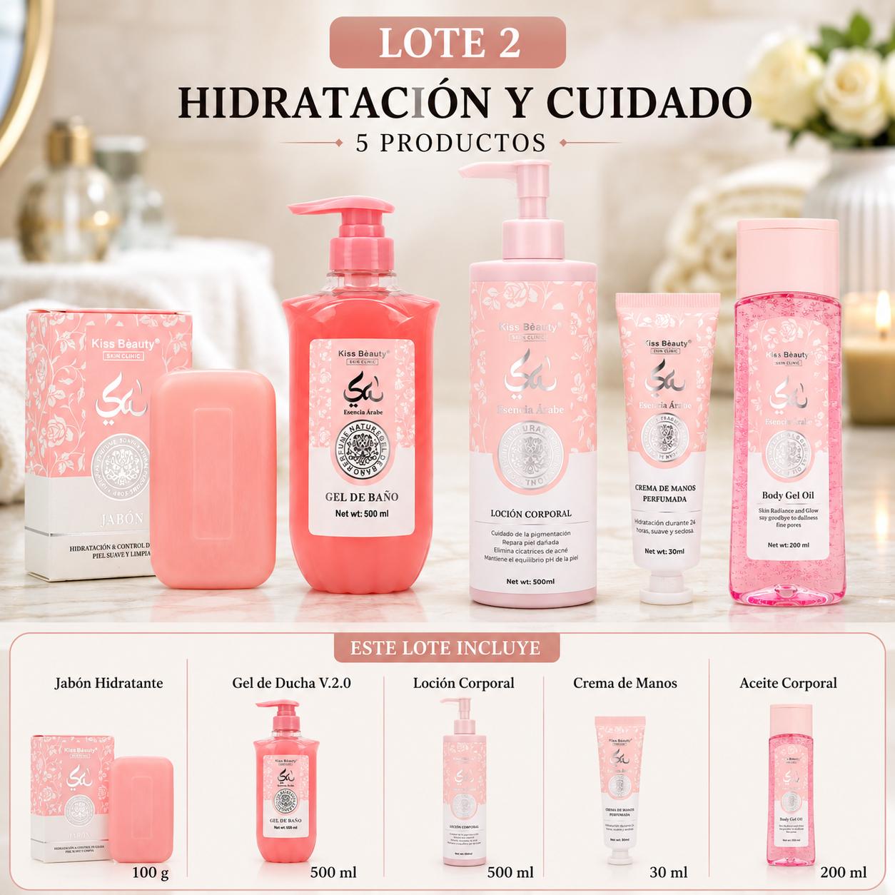 Pack Esencia Árabe Spa Corporal 5 Productos | Jabón, Exfoliante, Loción, Aceite y Crema de Manos. Gel de Ducha, Bruma . 