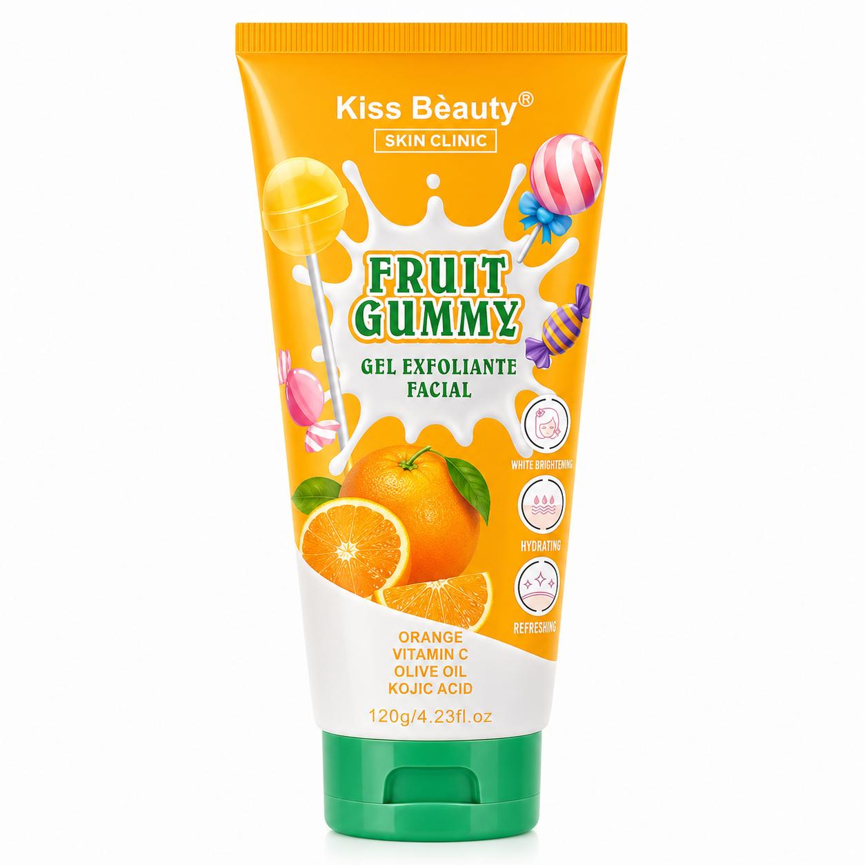 Gel de Ducha, Loción Corporal, Mascarilla Hidratante. 8 Sensaciones, Candy Fanta - Exfoliante Facial Fruit Gummy