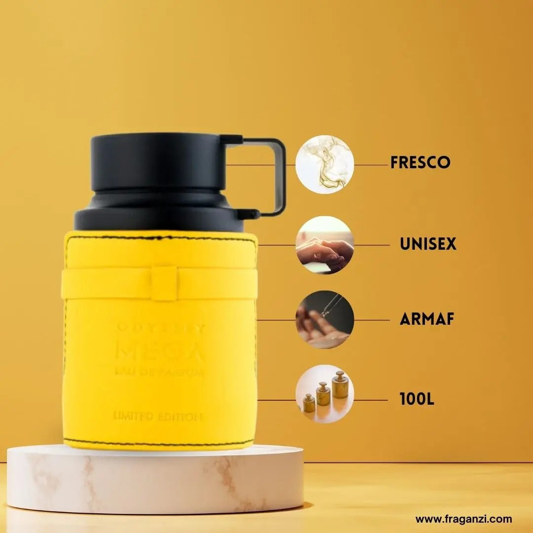 Odyssey Mega Man Armaf para Hombres, Perfume Árabe de Larga Duración, Eau de Parfum 100 ml.
