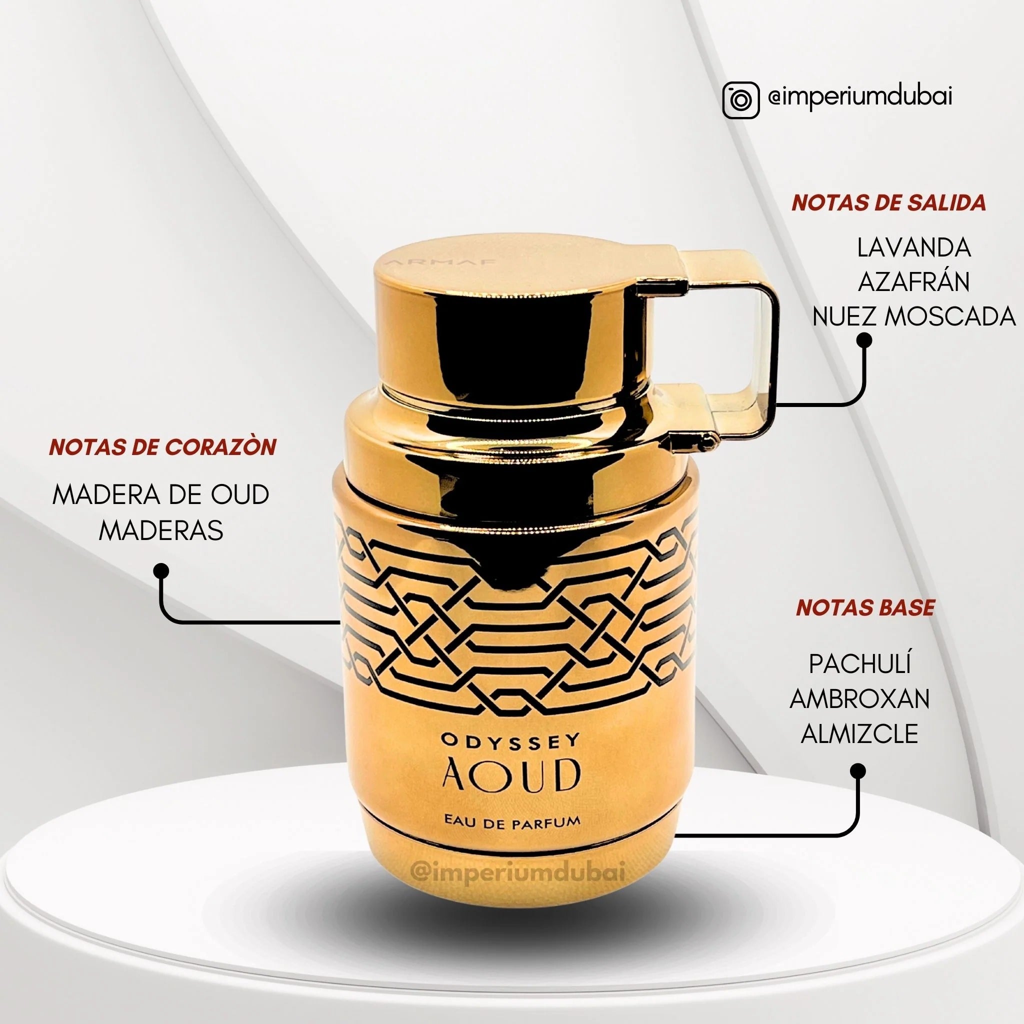 Perfume Árabe Odyssey Aoud de Armaf,  Eau de Parfum para Hombre, Larga Duración, 100 ml.