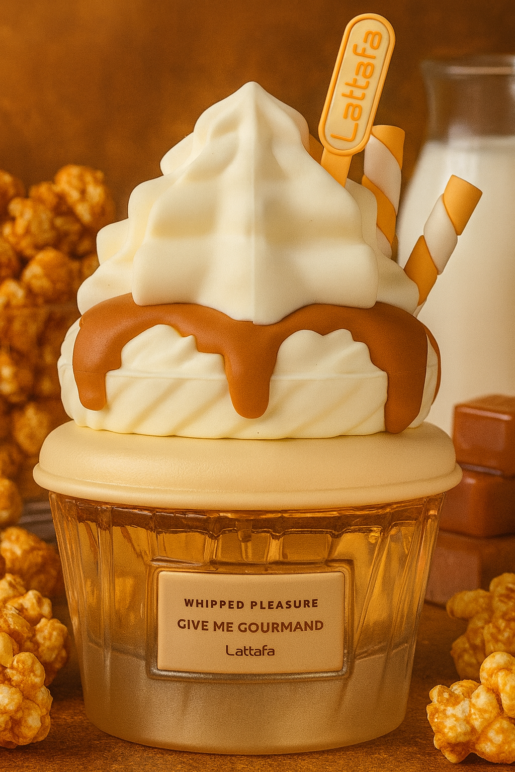 Whipped Pleasure Give Me Gourmand de Lattafa, Eau de Parfum para Mujer, Perfume Árabe 75 ml.